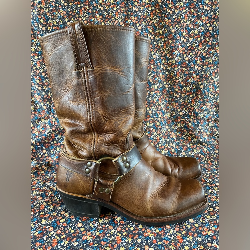 Frye Harness Boots Size 9 Womens Brown